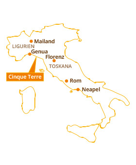 Italien Karte mit Regionen und Städten
